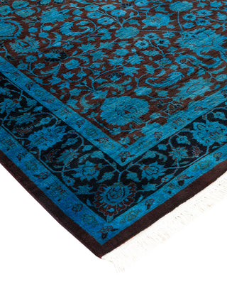 Modern Overdyed Hand Knotted Wool Blue Area Rug 4' 2" x 6' 5"