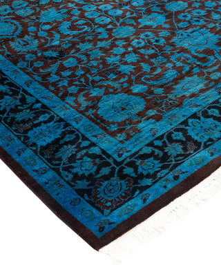Contemporary Hand Knotted Overdyed Blue Area Rug 4' 2" x 6' 5"