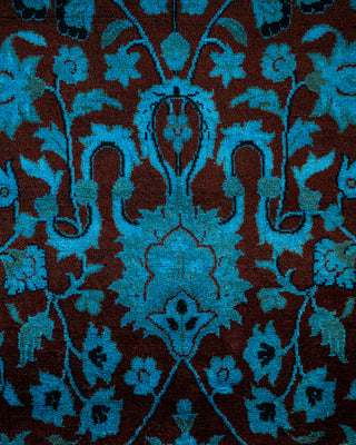 Contemporary Hand Knotted Overdyed Blue Area Rug 4' 2" x 6' 5"