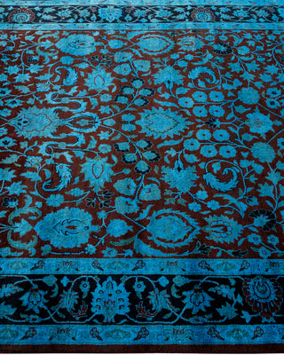 Contemporary Hand Knotted Overdyed Blue Area Rug 4' 2" x 6' 5"
