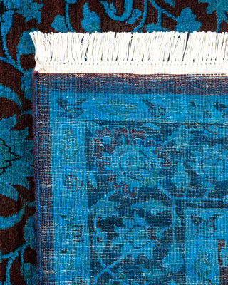 Contemporary Hand Knotted Overdyed Blue Area Rug 4' 2" x 6' 5"