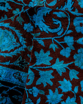 Contemporary Hand Knotted Overdyed Blue Area Rug 4' 2" x 6' 5"