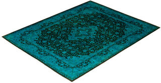 Overdyed Hand-Knotted Blue Area Rug 8' 2" x 10' 3"