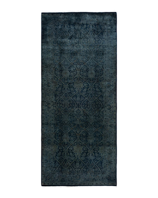 Fine Vibrance, One-of-a-Kind Hand-Knotted Runner Rug  - Gray, 4' 2" x 9' 10"