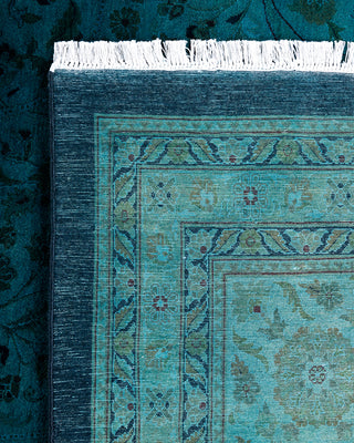 Overdyed Hand-Knotted Blue Area Rug 12' 3" x 17' 5"