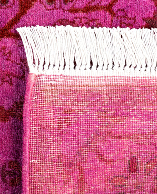 Contemporary Overdyed Wool Hand Knotted Purple Runner 2' 8" x 4' 1"