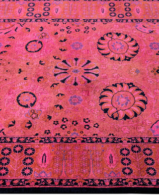 Overdyed Hand-Knotted Wool Modern-Contemporary Pink Runner 3' 1" x 12' 7"