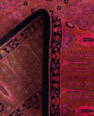 Overdyed Hand-Knotted Wool Modern-Contemporary Pink Runner 3' 1" x 12' 7"