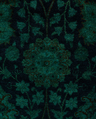 Contemporary Overdyed Wool Hand Knotted Black Runner 3' 1" x 8' 3"