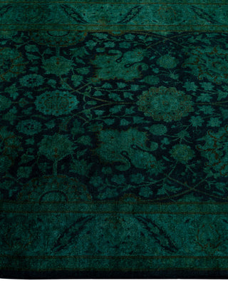 Contemporary Overdyed Wool Hand Knotted Black Runner 3' 1" x 8' 3"