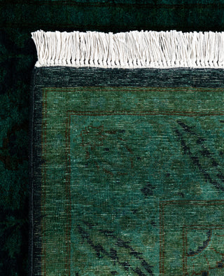 Contemporary Overdyed Wool Hand Knotted Black Runner 3' 1" x 8' 3"