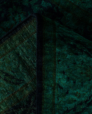 Contemporary Overdyed Wool Hand Knotted Black Runner 3' 1" x 8' 3"