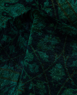 Contemporary Overdyed Wool Hand Knotted Black Runner 3' 1" x 8' 3"