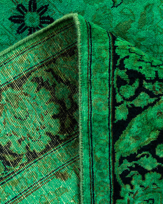 Contemporary Fine Vibrance Green Wool Runner - 3' 1" x 12' 3"