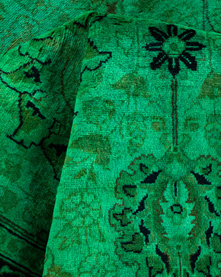 Contemporary Fine Vibrance Green Wool Runner - 3' 1" x 12' 3"
