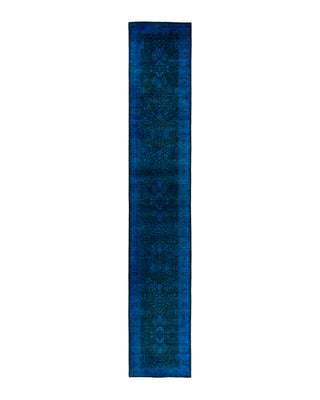 Fine Vibrance, One-of-a-Kind Hand-Knotted Runner Rug  - Blue, 2' 8" x 16' 5"