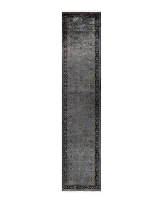 Contemporary Fine Vibrance Gray Wool Area Rug 2' 6" x 12' 3"