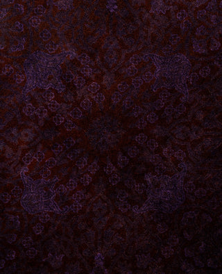 Overdyed One-of-a-Kind Wool Purple Round Area Rug 6' 1" x 6' 1"