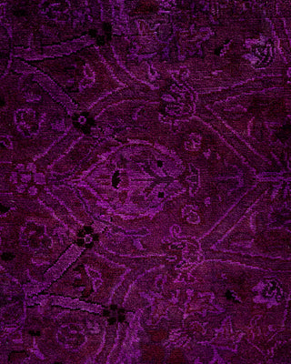 Contemporary Hand-Knotted Overdyed Purple Round Area Rug 6' 1" x 6' 1"