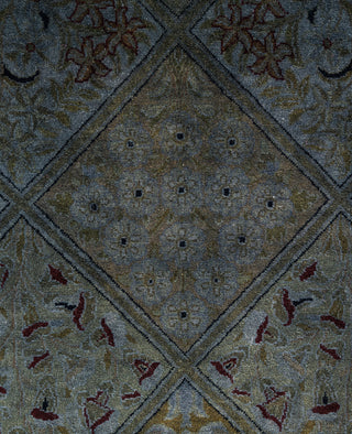 Overdyed One-of-a-Kind Wool Gray Octagon Area Rug 7' 1" x 7' 1"