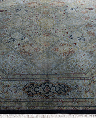 Overdyed One-of-a-Kind Wool Gray Octagon Area Rug 7' 1" x 7' 1"