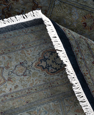 Overdyed One-of-a-Kind Wool Gray Octagon Area Rug 7' 1" x 7' 1"