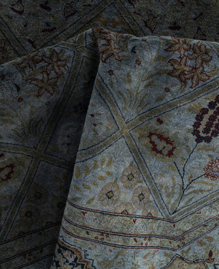 Overdyed One-of-a-Kind Wool Gray Octagon Area Rug 7' 1" x 7' 1"