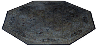 Overdyed One-of-a-Kind Wool Gray Octagon Area Rug 7' 1" x 7' 1"