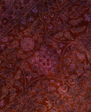 Overdyed One-of-a-Kind Wool Purple Octagon Area Rug 6' 1" x 6' 1"