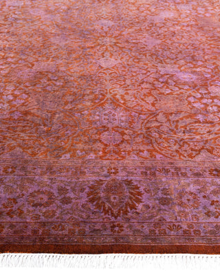 Overdyed One-of-a-Kind Wool Purple Octagon Area Rug 6' 1" x 6' 1"