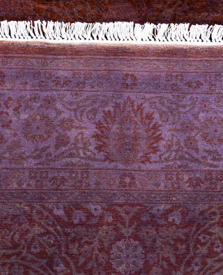 Overdyed One-of-a-Kind Wool Purple Octagon Area Rug 6' 1" x 6' 1"