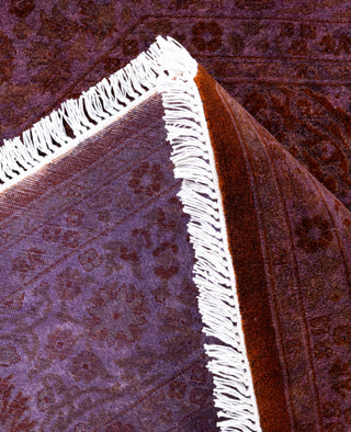 Overdyed One-of-a-Kind Wool Purple Octagon Area Rug 6' 1" x 6' 1"