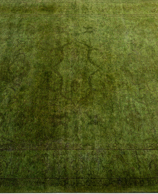 Contemporary Overdyed Wool Hand Knotted Green Area Rug 4' 2" x 6' 0"
