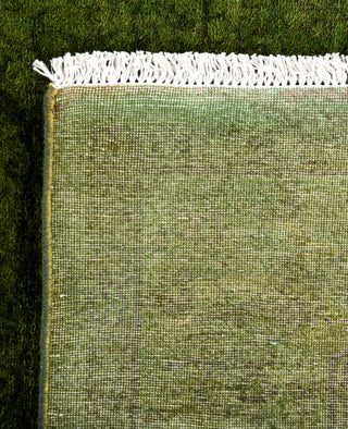 Contemporary Overdyed Wool Hand Knotted Green Area Rug 4' 2" x 6' 0"
