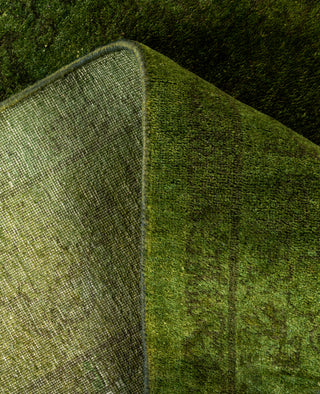 Contemporary Overdyed Wool Hand Knotted Green Area Rug 4' 2" x 6' 0"