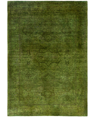 Contemporary Overdyed Wool Hand Knotted Green Area Rug 4' 2" x 6' 0"