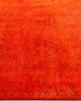 Contemporary Hand-Knotted Overdyed Orange Area Rug 4' 1" x 6' 0"