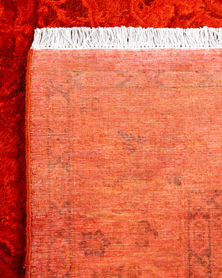 Contemporary Hand-Knotted Overdyed Orange Area Rug 4' 1" x 6' 0"