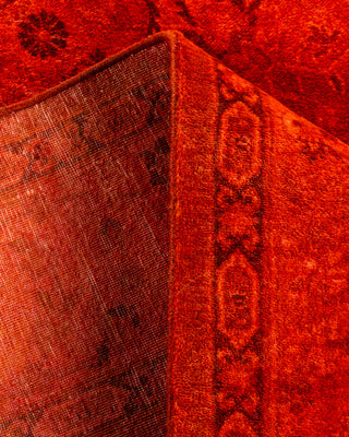 Contemporary Hand-Knotted Overdyed Orange Area Rug 4' 1" x 6' 0"