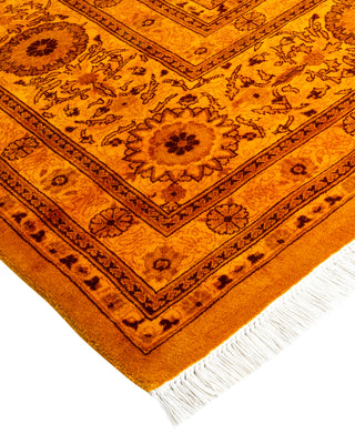 Modern Overdyed Hand Knotted Wool Yellow Area Rug 8' 2" x 10' 2"