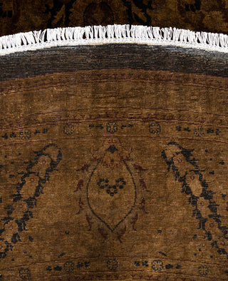 Overdyed One-of-a-Kind Wool Gold Round Area Rug 10' 1" x 10' 1"