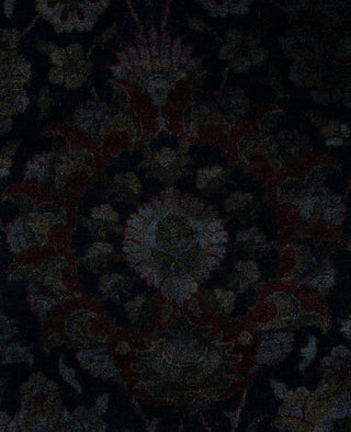 Contemporary Overdyed Wool Hand Knotted Black Round Area Rug 9' 1" x 9' 1"