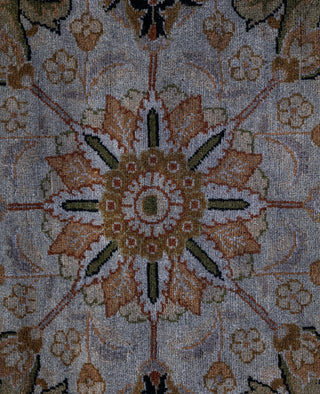 Contemporary Overdyed Wool Hand Knotted Gray Round Area Rug 9' 1" x 9' 1"