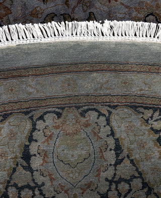 Contemporary Overdyed Wool Hand Knotted Gray Round Area Rug 9' 1" x 9' 1"