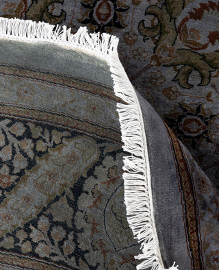Contemporary Overdyed Wool Hand Knotted Gray Round Area Rug 9' 1" x 9' 1"