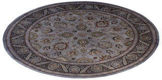 Contemporary Overdyed Wool Hand Knotted Gray Round Area Rug 9' 1" x 9' 1"