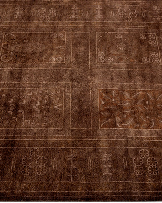 Contemporary Fine Vibrance Brown Wool Runner - 3' 0" x 9' 4"