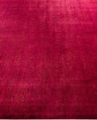 Contemporary Overdyed Wool Hand Knotted Pink Area Rug 8' 4" x 9' 10"