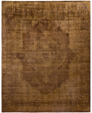 Overdyed One-of-a-Kind Wool Gold Area Rug 8' 3" x 10' 3"