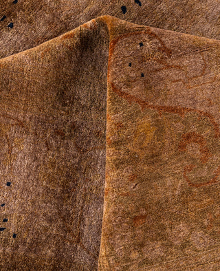 Overdyed Hand-Knotted Wool Modern-Contemporary Brown Area Rug 8' 1" x 9' 10"